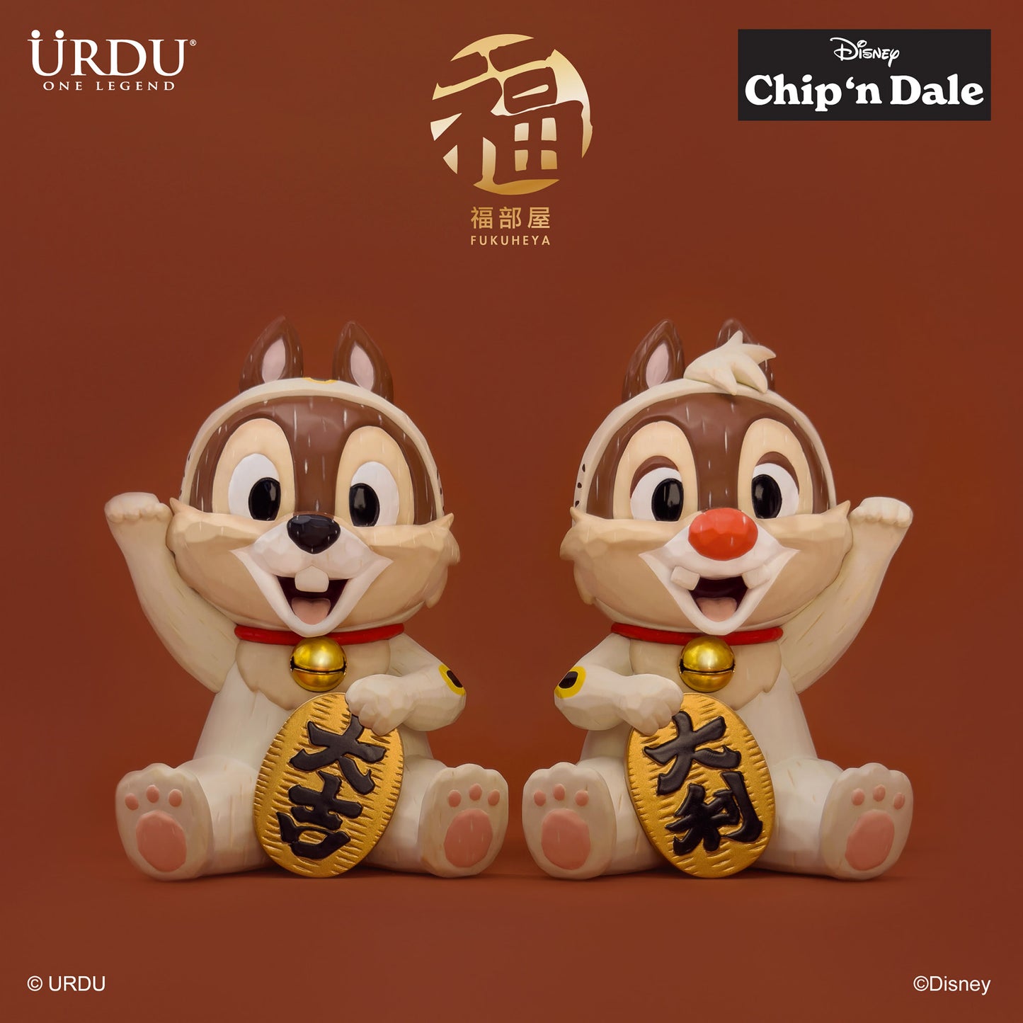 URDU / Disney Fukuheya Maneki Neko - Chip 'N Dale (Original)