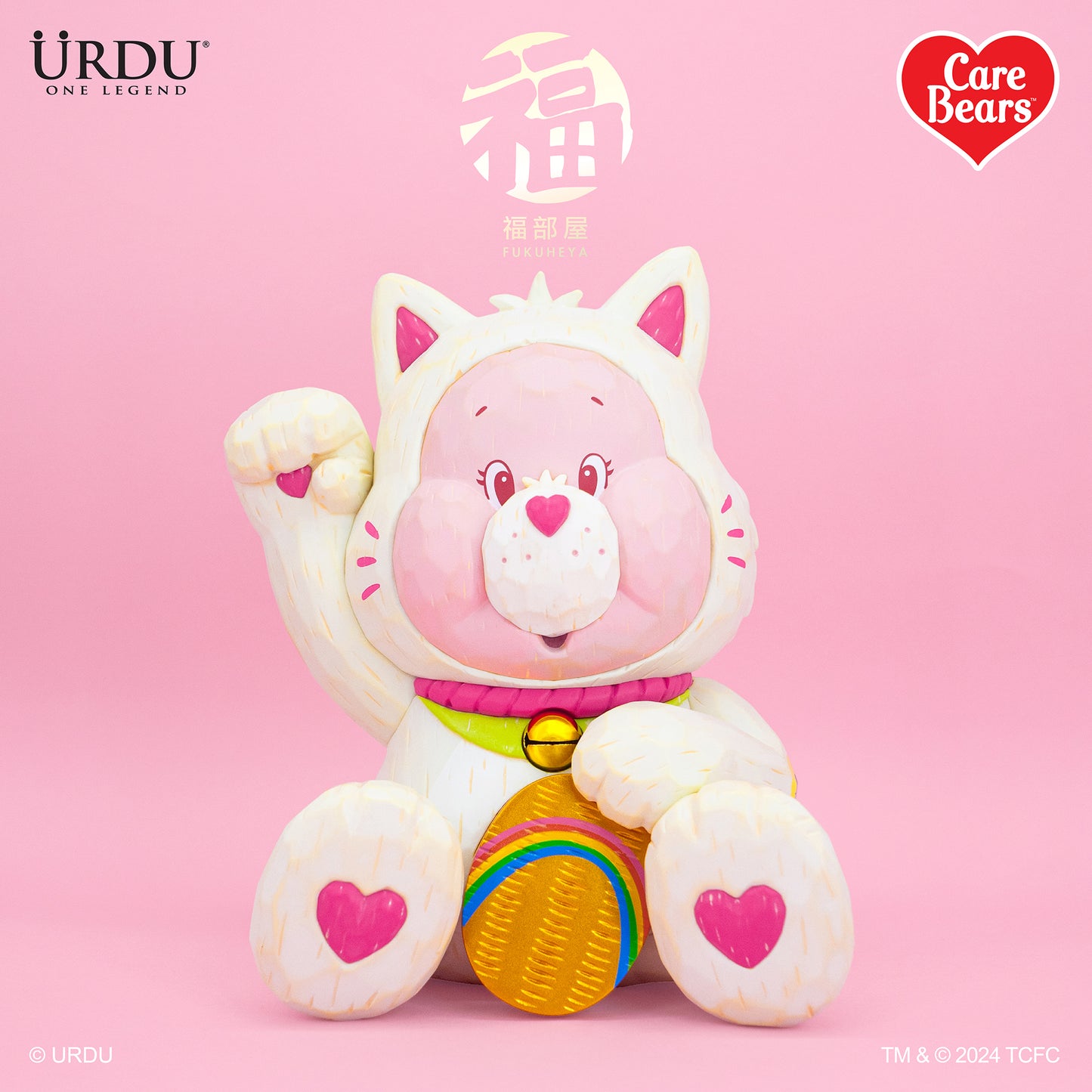 URDU X Care Bears Fukuheya Maneki Neko - Care Bears Classic (Cheer Bear)