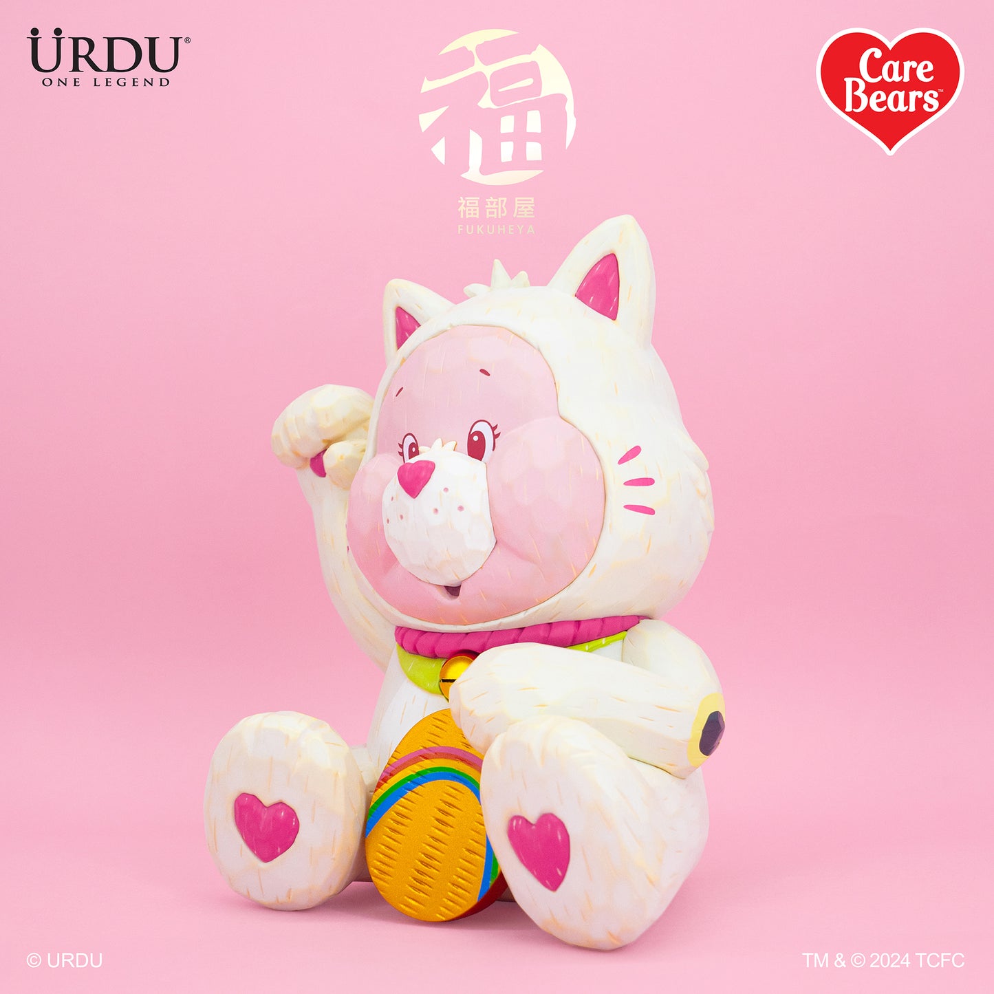 URDU X Care Bears Fukuheya Maneki Neko - Care Bears Classic (Cheer Bear)