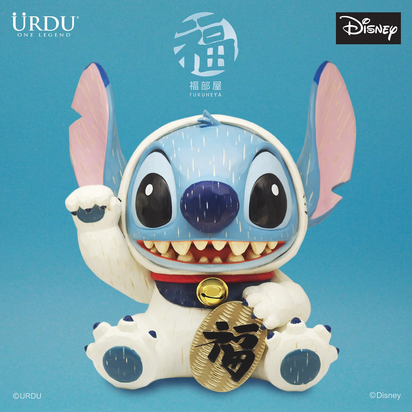 URDU / Disney Fukuheya Maneki Neko - Stitch (Original)(45cm)